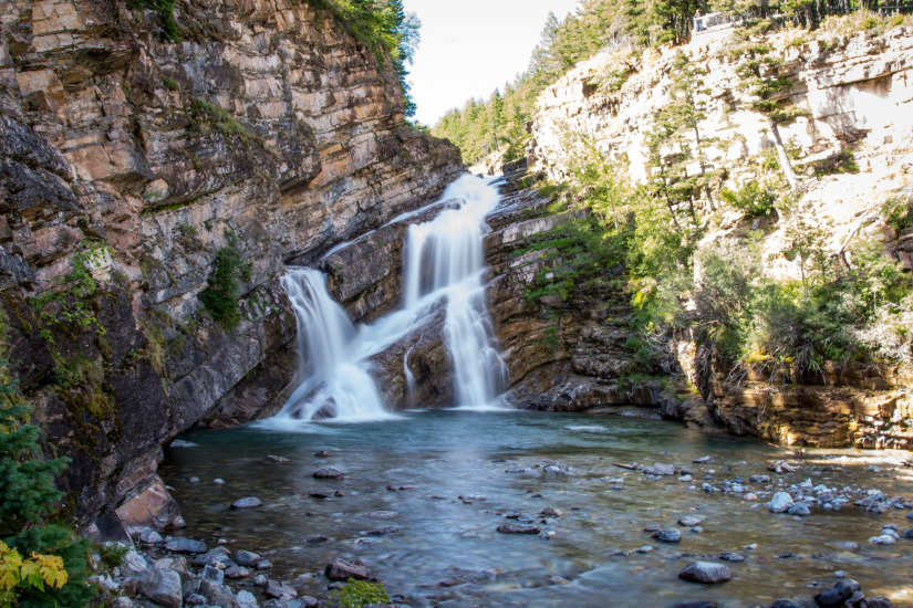 A waterfall at Waterton Lakes